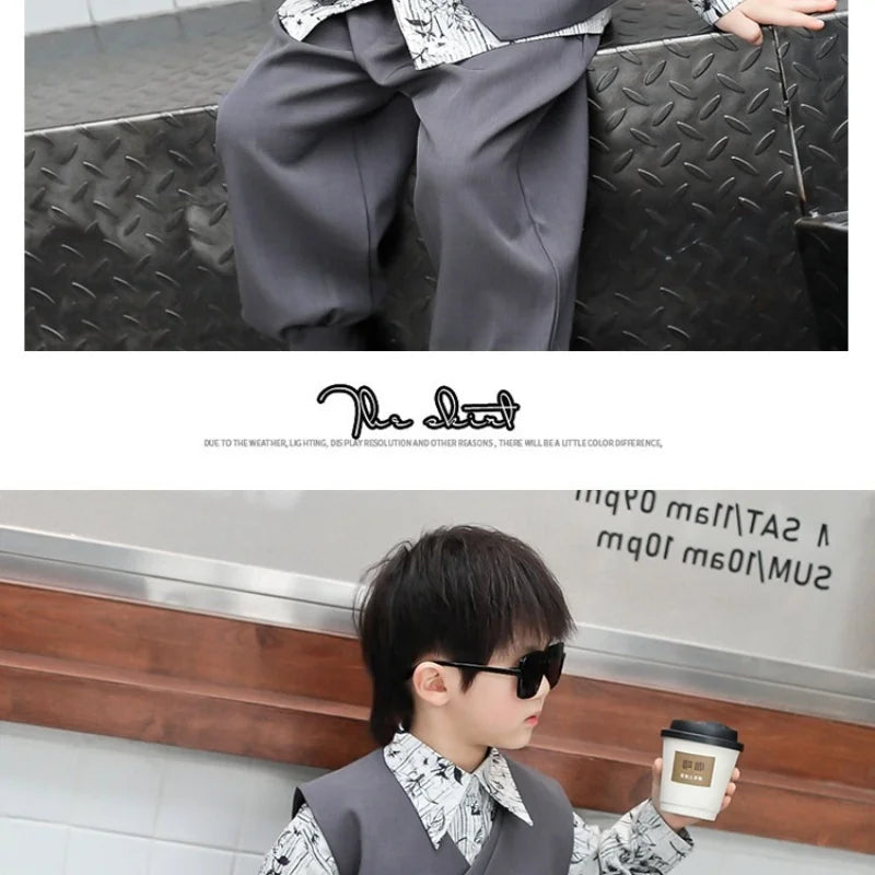 Boys 2026 Top + Pants Two-piece Set of Spring and Autumn New Products Children Children's Top and Bottom Clothes Set KidsOutfits
