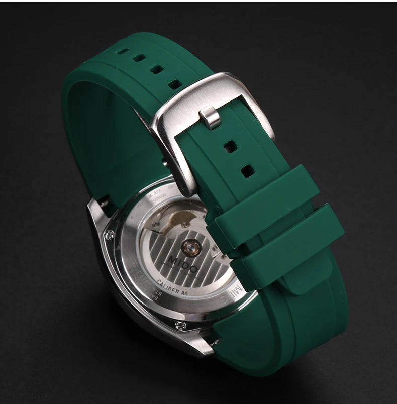 22mm curved rubber watch strap for Mido New Multiport TV Series M049.526 Watch Band Men's Soft Waterproof Wristband Bracelet