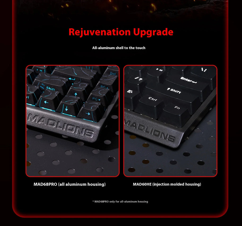 MADLIONS MAD60HE MAD68HE Magnetic Switch Keyboard Wired Mechanical Keyboard 8000Hz 0.01mmRT Valorant Gaming Keyboard Custom