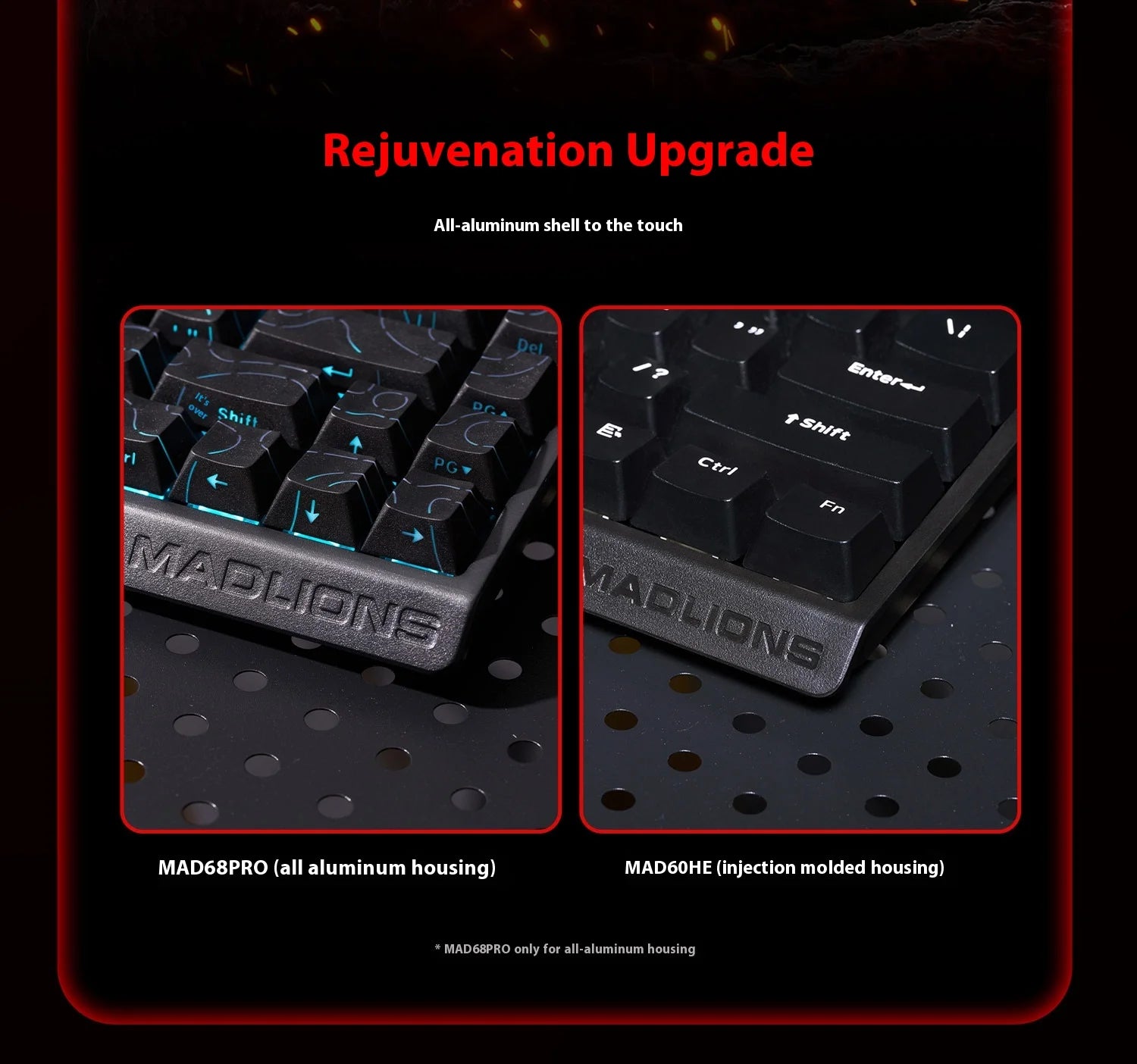 MADLIONS MAD60HE MAD68HE Magnetic Switch Keyboard Wired Mechanical Keyboard 8000Hz 0.01mmRT Valorant Gaming Keyboard Custom