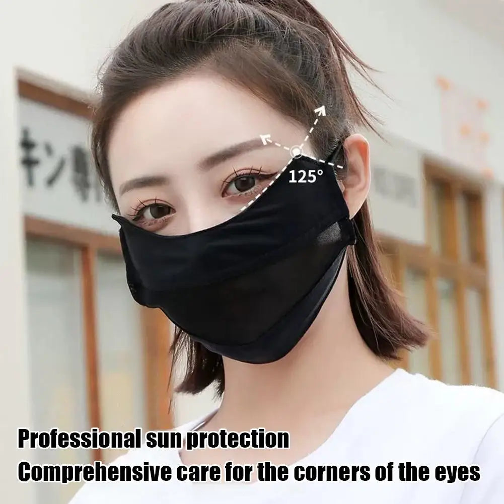 Summer Ice Silk Face Mask Women Cool Breathable Mesh Sunscreen Cover UV Shield for Outdoor Riding Driving Fishing Sport Masks
