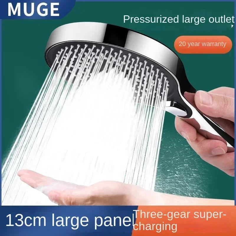 Home showerhead, powerful pressurized showerhead, portable large panel large output showerhead, handheld showerhead