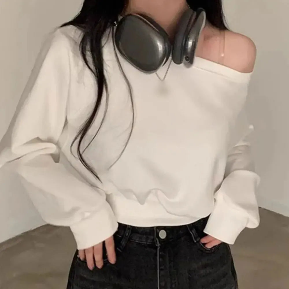 Beach Look Vacation Outfit Casual Hoodie Casual Off Shoulder Hoodie Short Hoodie Medium Stretch Polyester Fabric