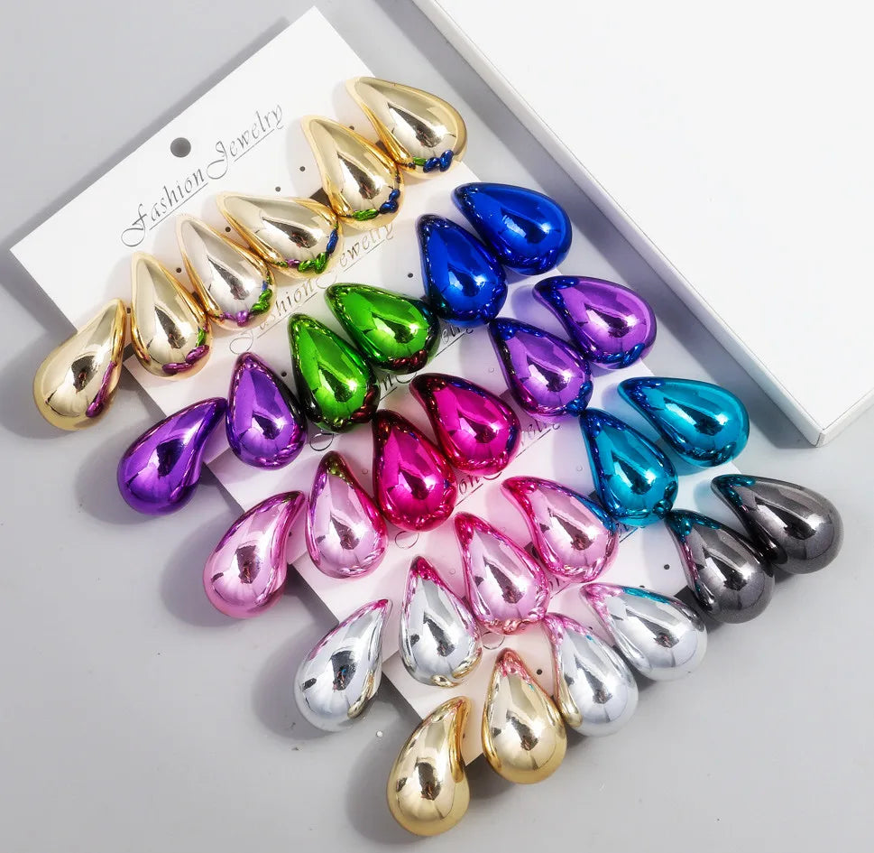 Trendy Acrylic Imitation Pearl Chunky  Dupes Waterdrop Earrings for Women Teardrop Dome Earrings 2024 Luxury Jewelry Gifts