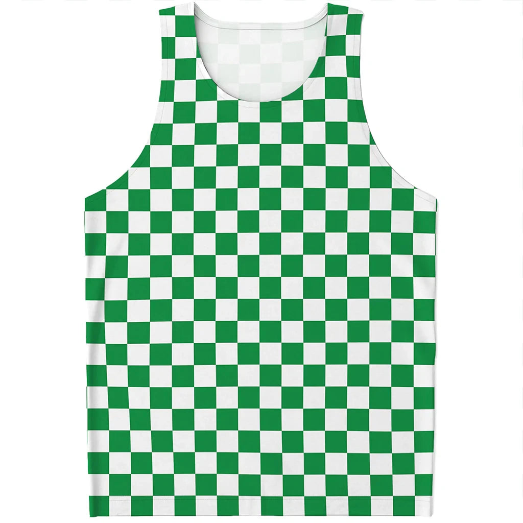 Simple Checkered Pattern Tank Tops Summer Fashion Streetwear 3D Printed Sleeveless T Shirts Casual Oversized Vest Mens Clothing
