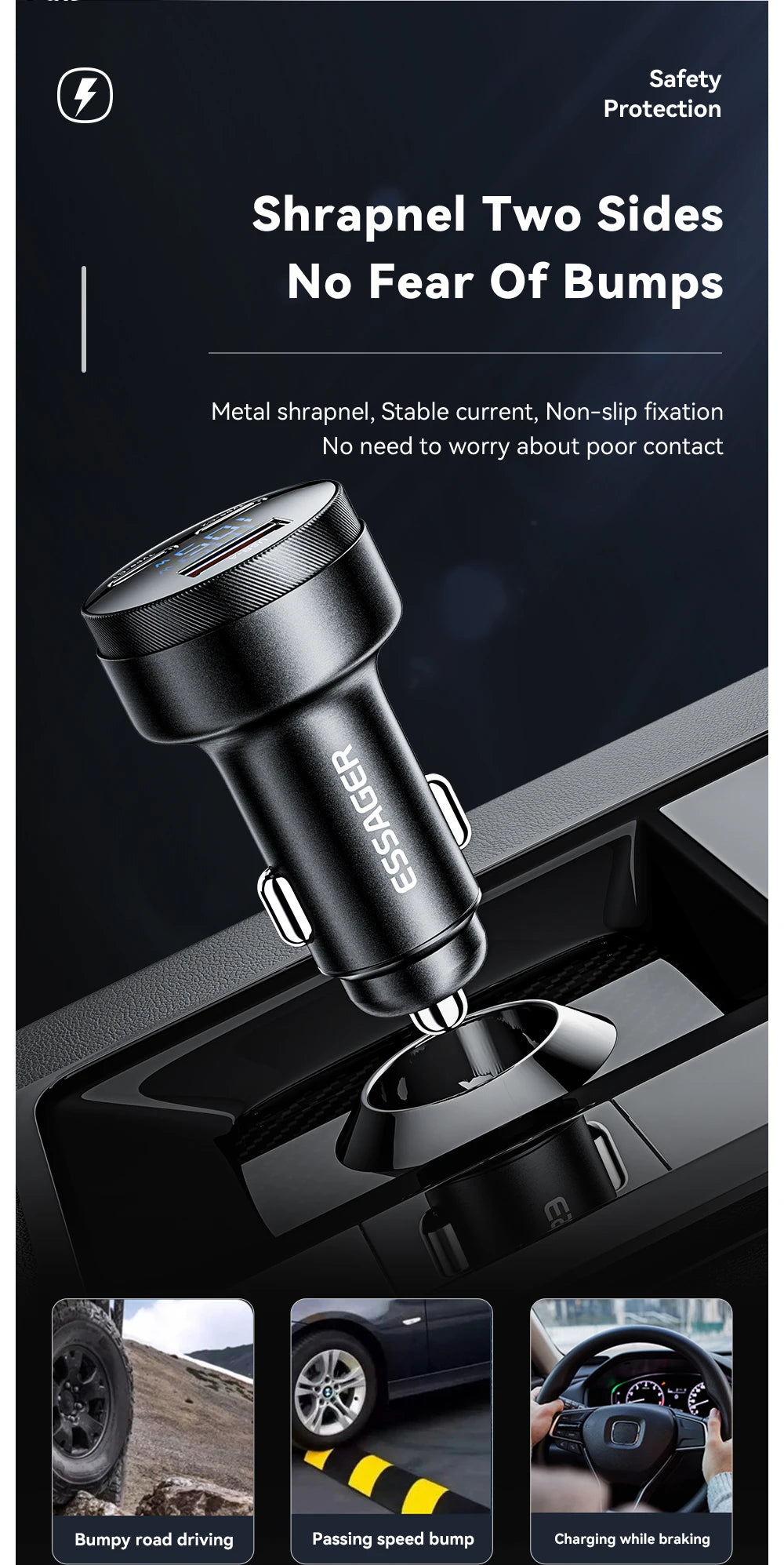 Essager 105W USB Car Charger Quick Charge 4.0 QC4.0 QC3.0 QC SCP PPS PD USB Type C Fast Charging For iPhone 14 15 Xiaomi Phone