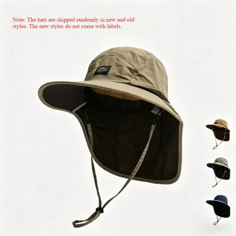 Caps Summer Wide Brim Bucket Neck Protection Unisex Quick-drying Panama Sunscreen Visor Hats for Fishing Hiking Outdoor