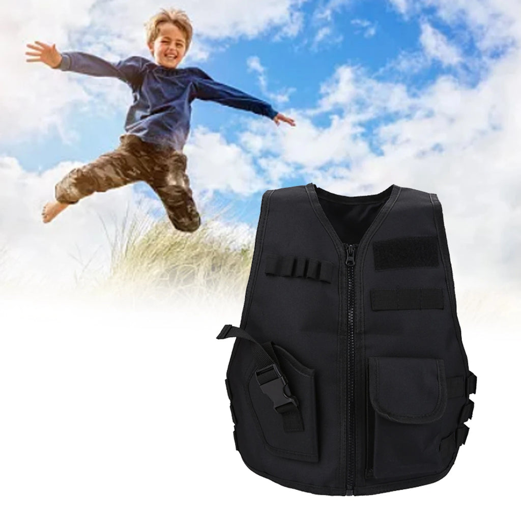 Boys Vest Kid Adjustable Vest Tactic Vest Breathable Children Kids Vest Protective Waistcoat for Outdoor Hunting  Games
