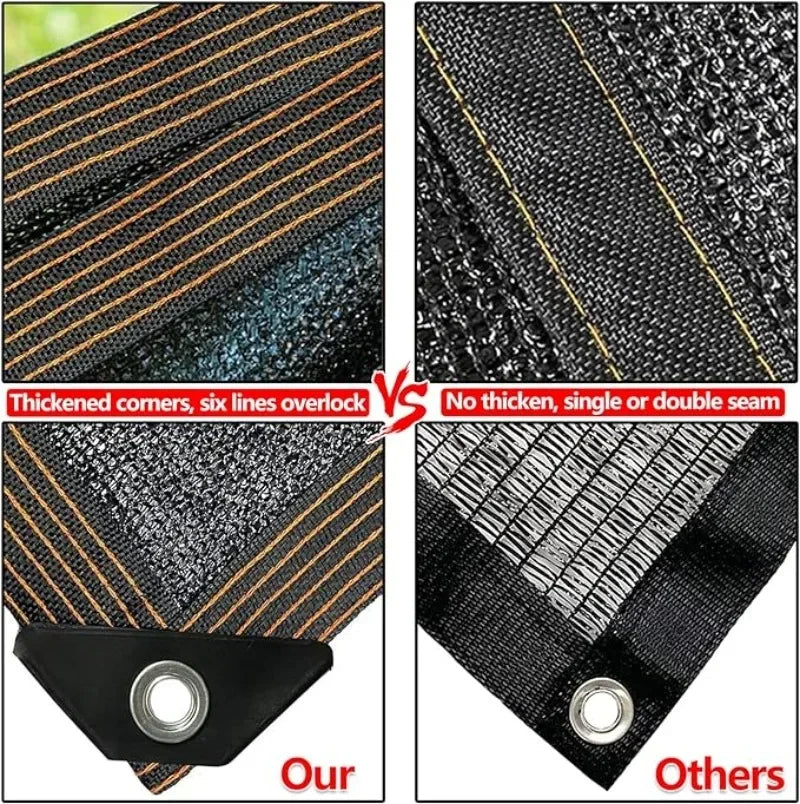 2x2m/2x4m Black Sun Shade Net Beige Shading Net UV Protection Plant Shed Outdoor Sunshade Mesh HDPE Sunscreen Fabric Sunshade