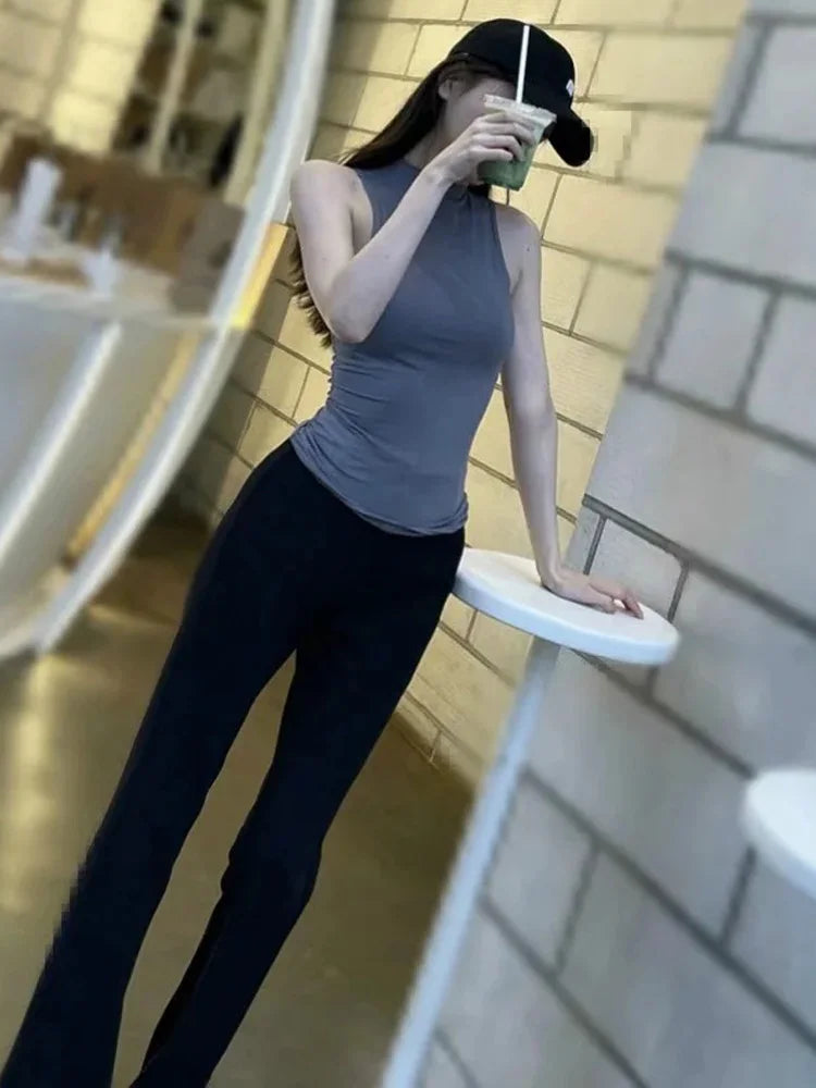 Summer NEW Arrival Women Solid Color Causal Sexy Croped-Top Sleeveless Tank Streetwear
