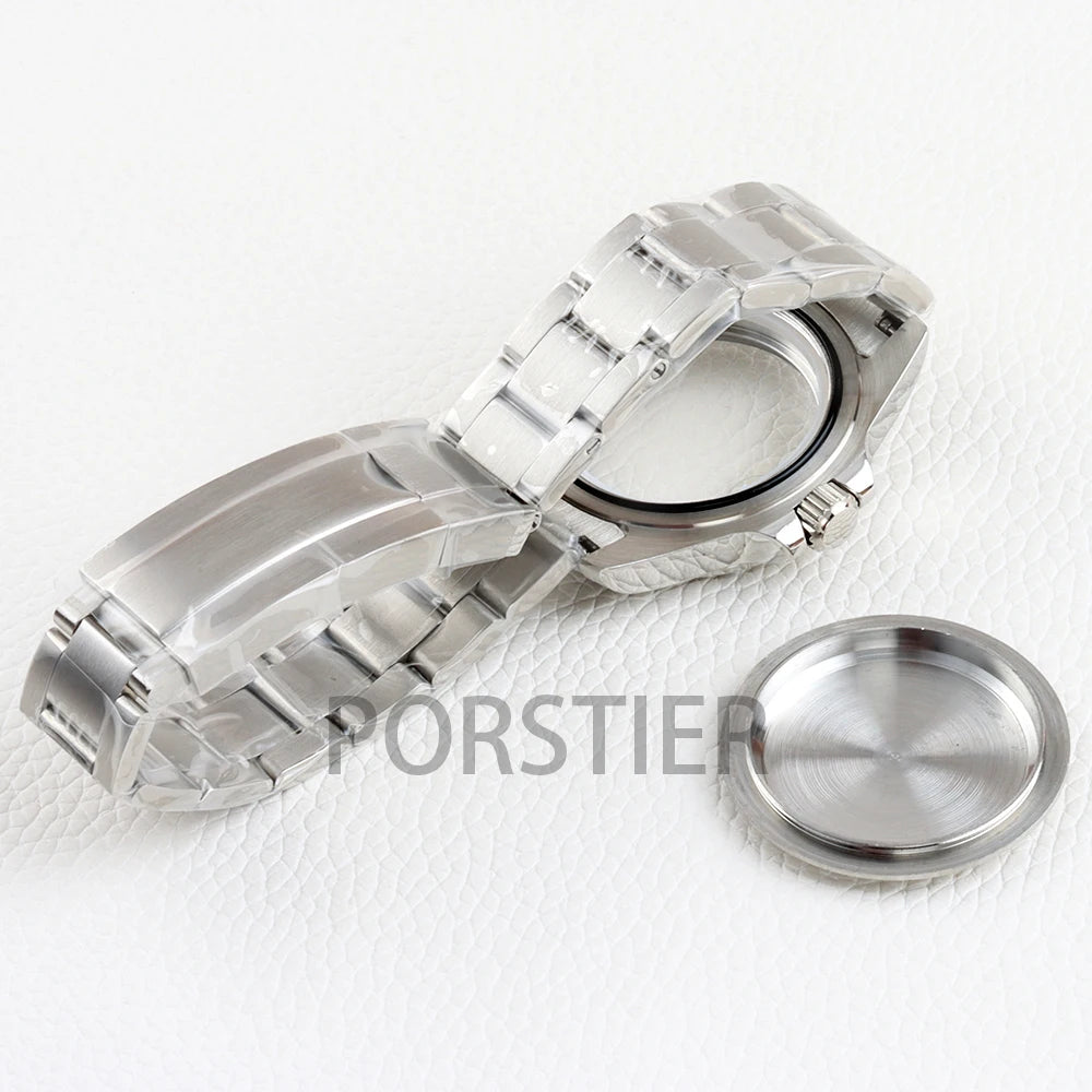 EXP 39mm NH35 Case GMT Bezel Sapphire Glass 316L Stainless steel Waterproof for Explorer Watch Case NH34 NH35 NH36 movement
