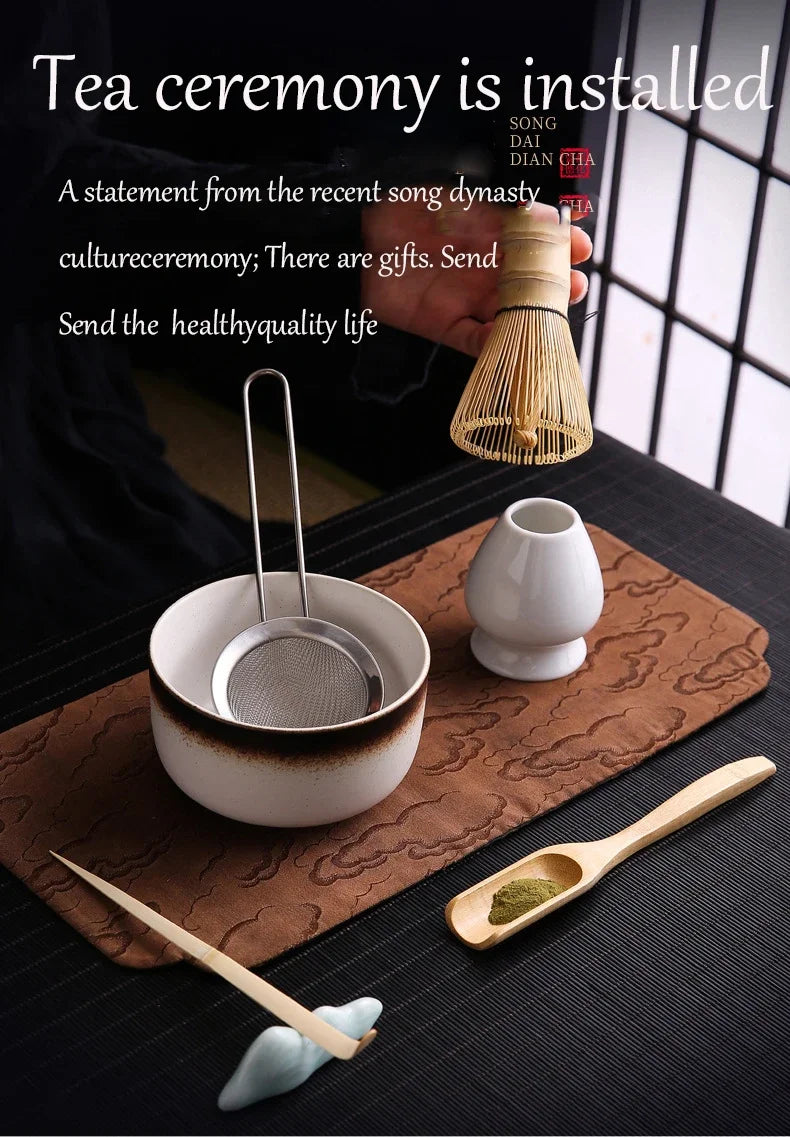 4pcs 6Pcs Handmade Home Easy Clean Matcha Tea Set Tool Stand Kit Bowl Whisk Scoop Gift Ceremony Traditional Japanese Accessories