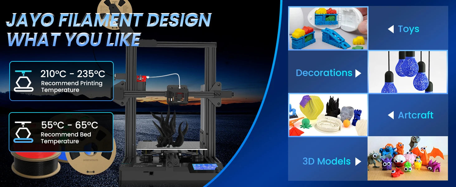 JAYO 3D PETG/PLA/PLA PLUS Printer Filament 1.75mm 5.5KG 100% No Bubble non-toxic 3D Printing Materials for 3D Printer&3D Pen