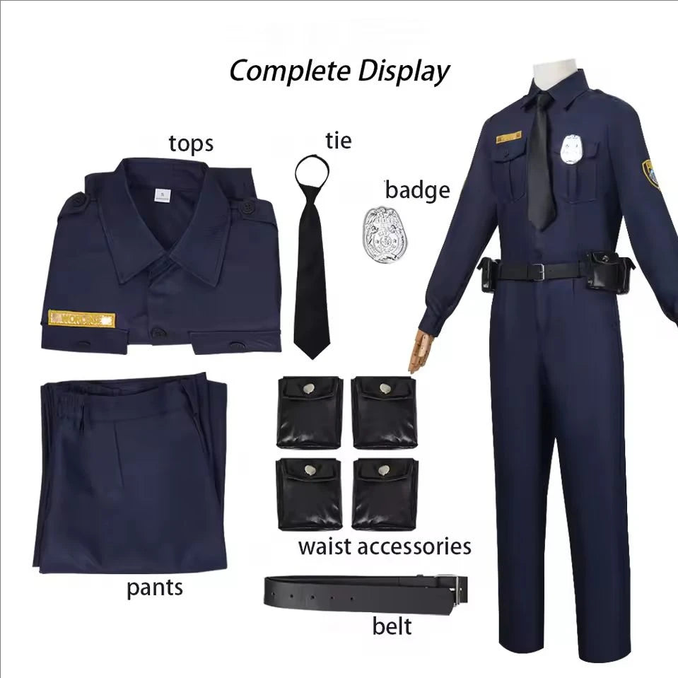 Nick Folk Cosplay Outfits Nick Wilde Clothes Nick Police Uniform Adult Christmas Halloween Carnival Role Play Uniform for Men