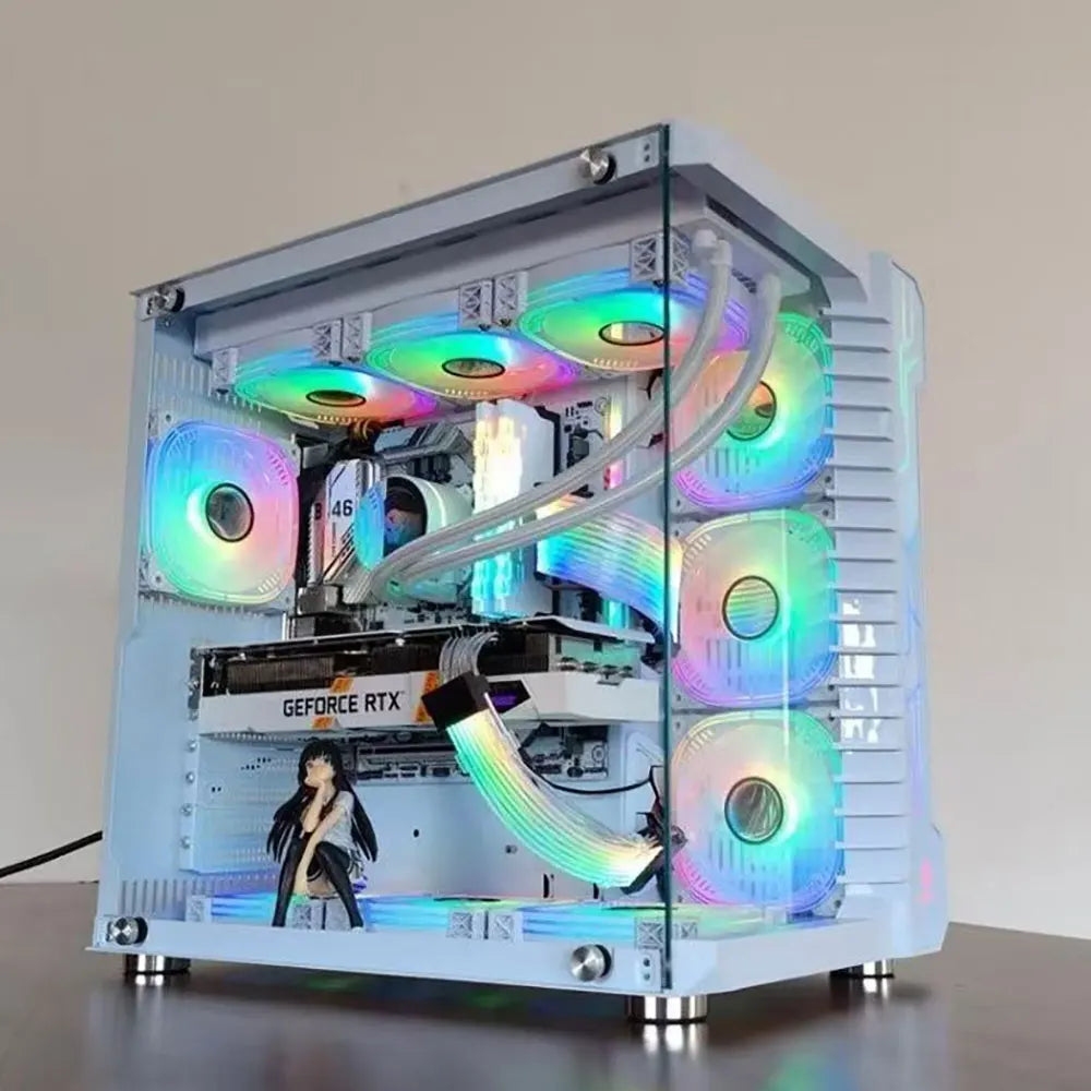 High Performance Case Fan 120mm ARGB PC Fans 4pin PWM Silent Computer Fan Infinite Mirror Cooling Fan 12V Chassis Fan