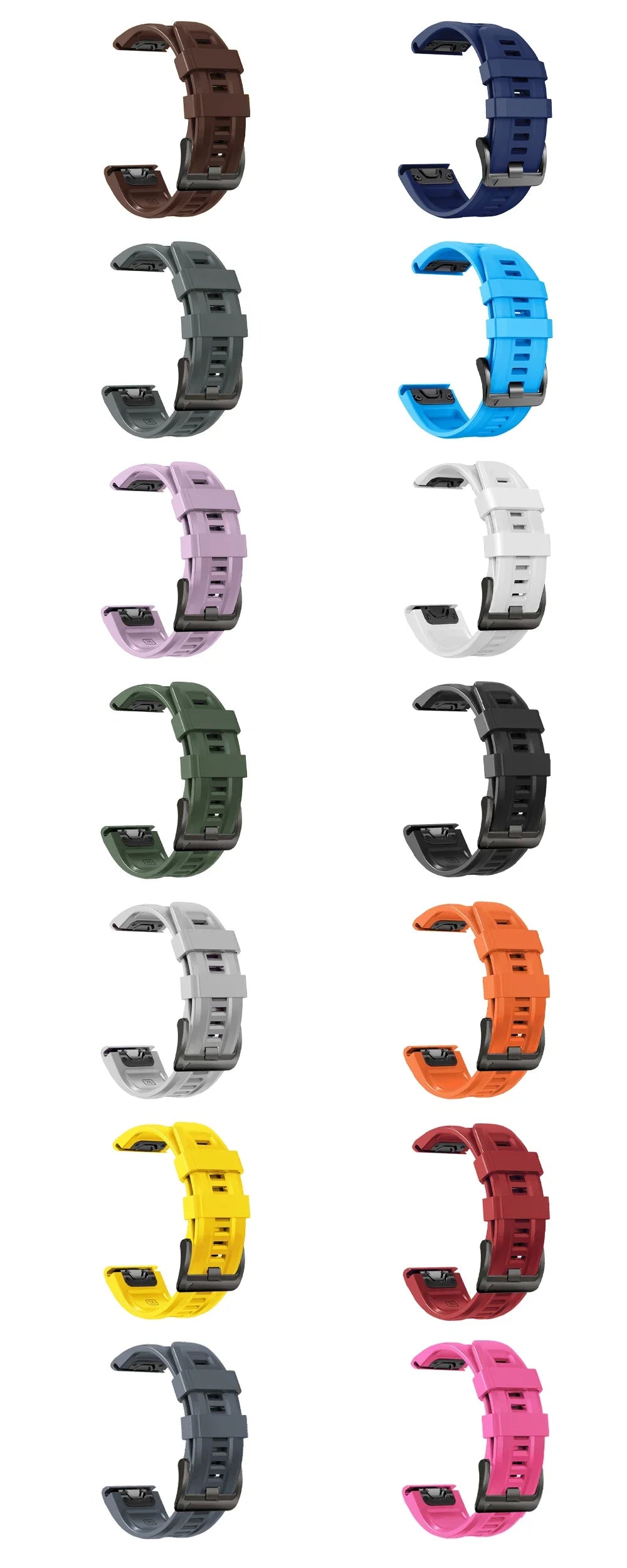 22mm 26mm Width Silicone Strap For Garmin For Garmin Forerunner 970 965 955 QuickFit Watch Band Fenix 8 7 7X Pro 6 6X 5 5X Plus