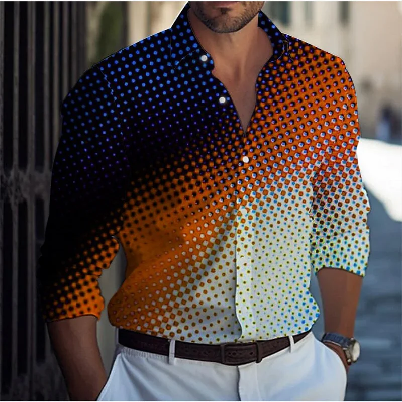 Fashionable 2024 Men's Business Lapel Office Casual Fashion Outdoor Street Men's Tops Shirts Soft And Comfortable Men's Retro