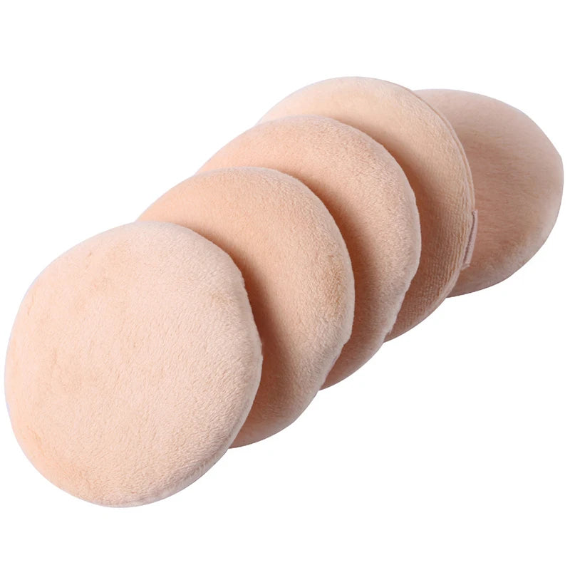 5pcs Round Facial Powder Foundation Puff ,Portable Soft Cosmetic Puff For Makeup Application, Beauty Tool Essential Make Up