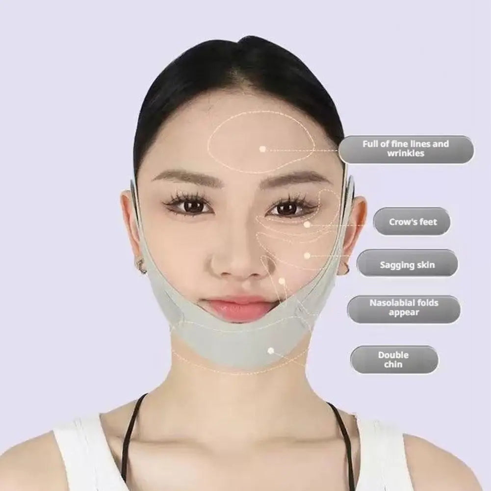 Full Face Shaping V Face Contour Lifting Facial Artifact Firm Nasolabial Folds Double Chin Improve Sleep Polyester Mask Bandage