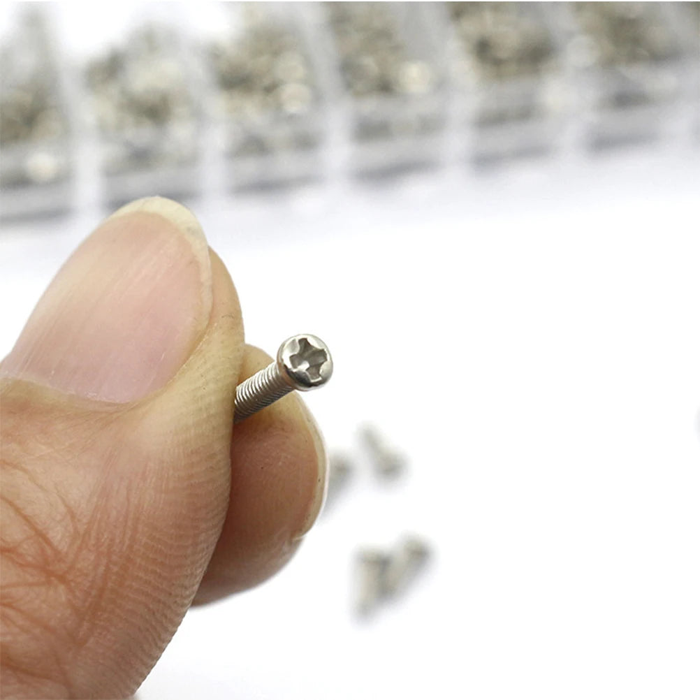 Mini Screw Kit Stainless Steel Screws Eyeglasses Sunglasses Watch Repair Computers Clocks Durable Premium Storage Case Tiny Long