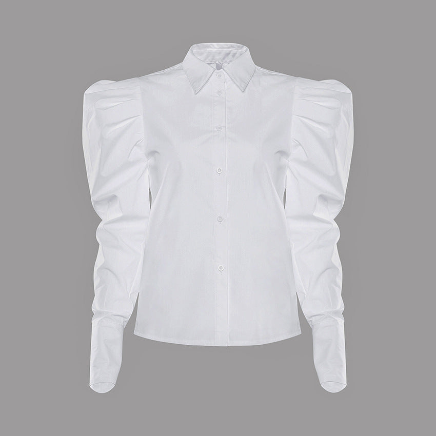 blusas 2022 summer Top female women shirts Women's white shirt Blouses tops puff Long sleeve Chic woman blouse vetement femme