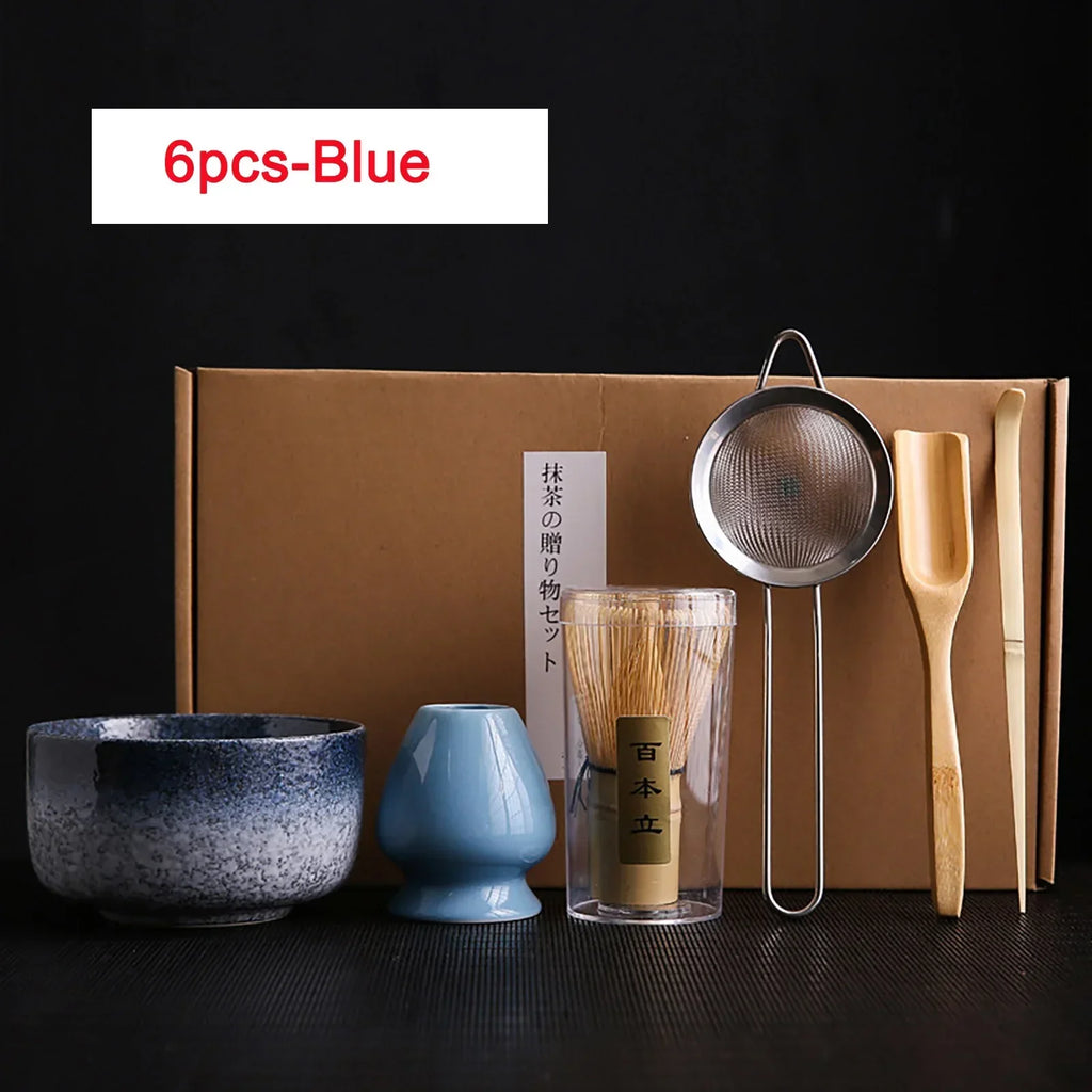 4pcs 6Pcs Handmade Home Easy Clean Matcha Tea Set Tool Stand Kit Bowl Whisk Scoop Gift Ceremony Traditional Japanese Accessories