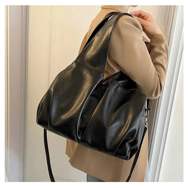 High-End Fashion Simple Designer Diaper Bags For Women Luxury Leather Large Capacity Elegant Tote Bag Minimalist Casual