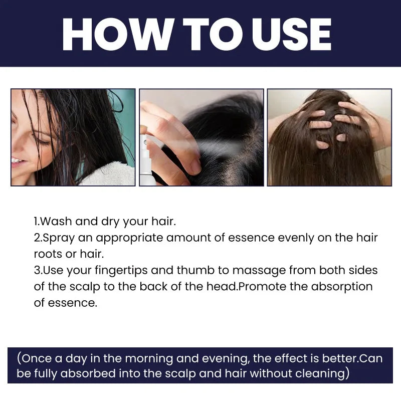 Fast Hair Growth Spray Products Anti Hair Loss Serum Prevent Baldness Treatment Scalp Dry Damaged Essential Oil Hair Beauty 50ml