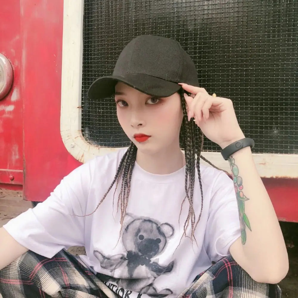 Baseball Cap Wig Hip Hop Hat Daily Wear Synthetic Wig Wig Hair Dreadlocks Cap Peaked Cap Dirty Hair Braid Sun Visor Hats