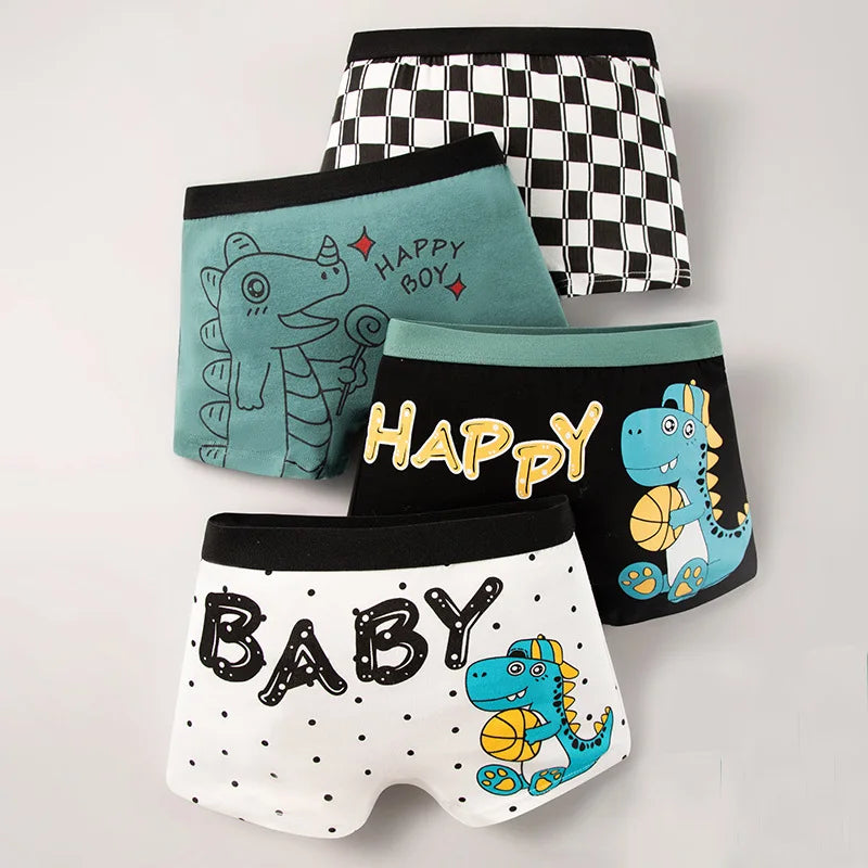 4/8 Pcs Soft Breathable Comfortable Boys Boxers Briefs High Quality Cotton Children Boxer Shorts Various Patterns Kids Underwear