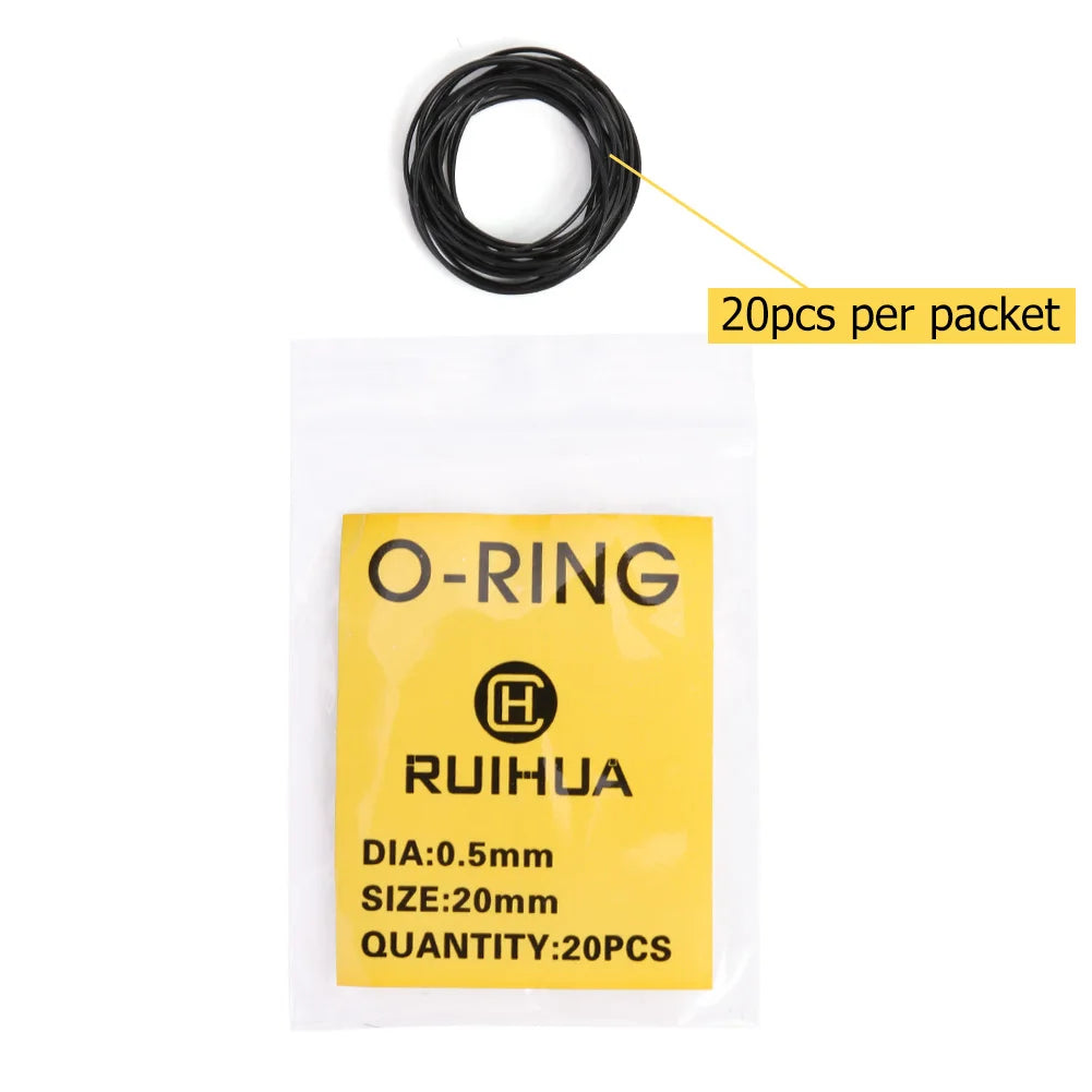 200pcs Waterproof 0.5mm/0.6mm/0.7mm O-Ring Watch Back Seal Cover Mini Rubber Washer O-Ring Watch Gaskets Watch Repair Tools