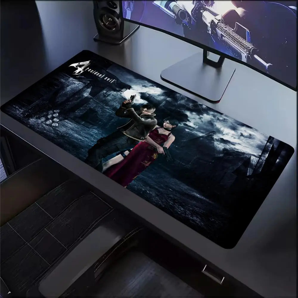 Xxl Mouse Pad Gamer R-Resident Evil 4 Pc Cabinet Game Keyboard Desk Mat Computer Gaming Accessories Leon S. Kennedy Big Mousepad