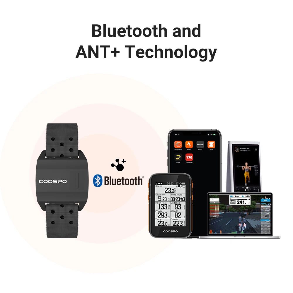 COOSPO Heart Rate Monitor Optical Fitness Outdoor Beat Sensor Bluetooth 4.0 ANT For Garmin Wahoo Bike Computer