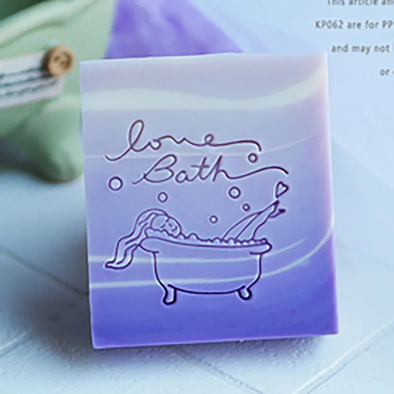New Bridegroom Bride Pattern Soap Stamp Natural Transparent Acrylic Handmade Flower Soap Making Seal Chapters Diy Craft Supplies