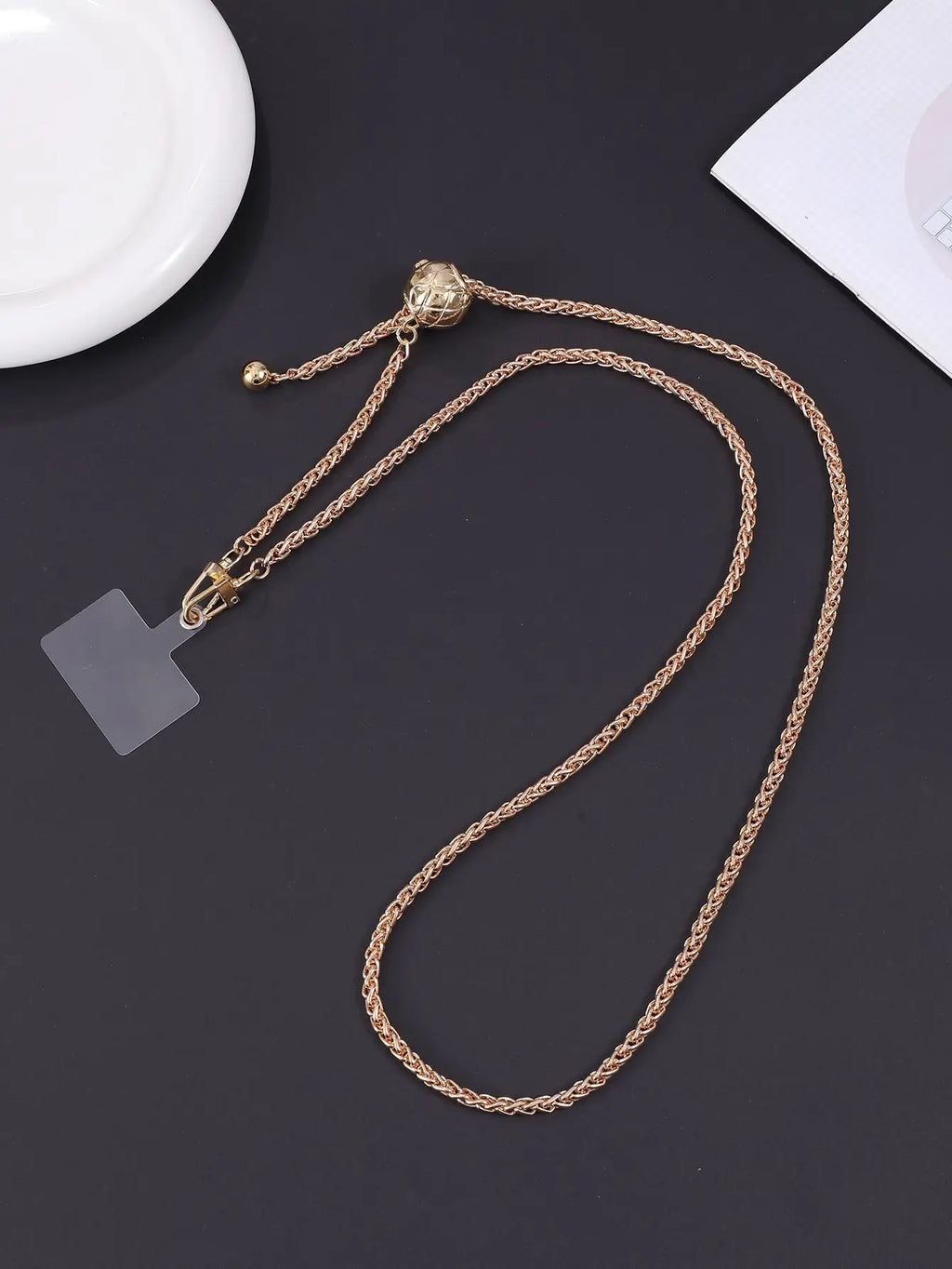 Gold Silver Iron Chain Aluminum chain Adjustable Length Diagonal Span Mobile Phone Pendant