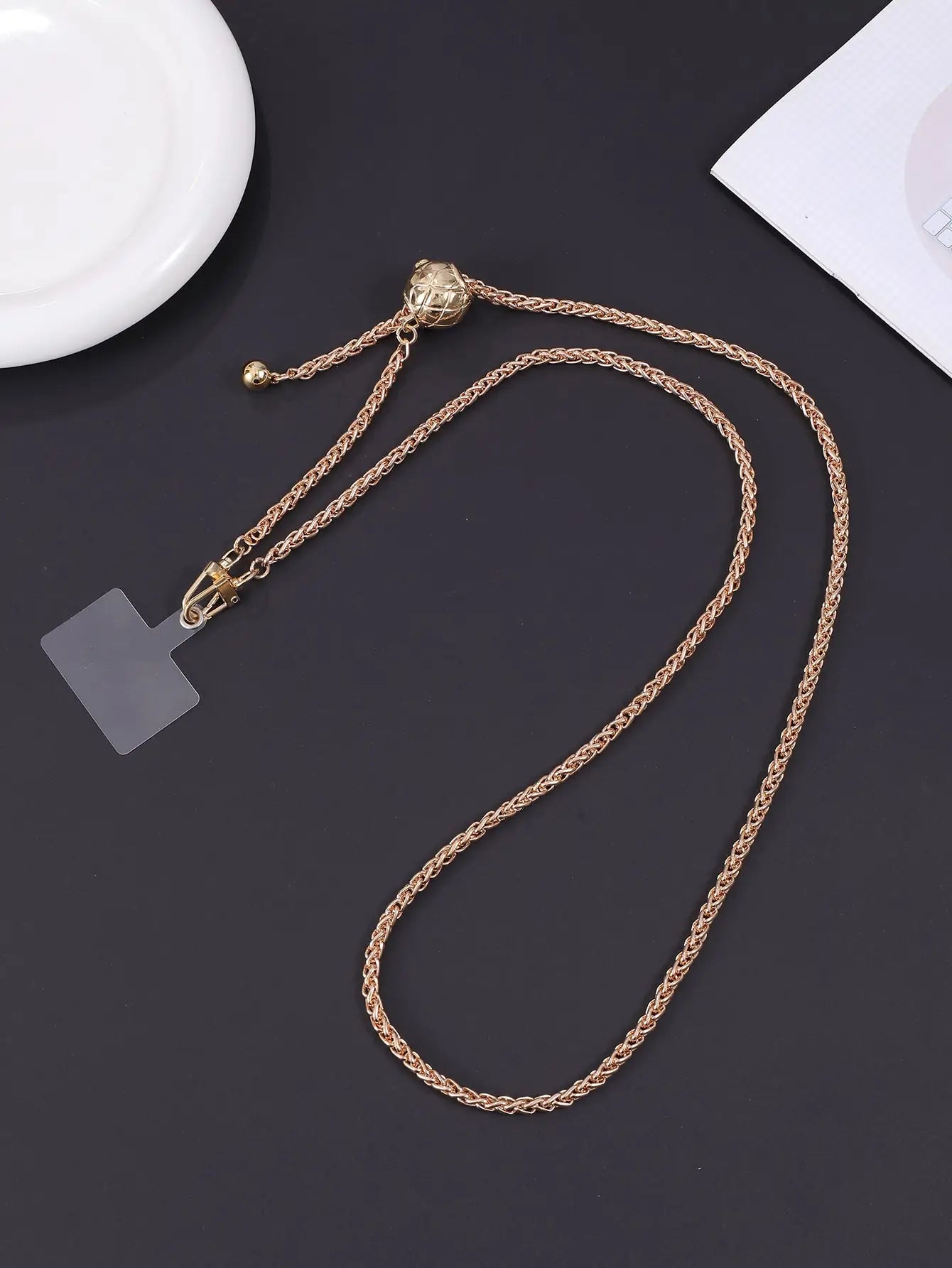 Gold Silver Iron Chain Aluminum chain Adjustable Length Diagonal Span Mobile Phone Pendant