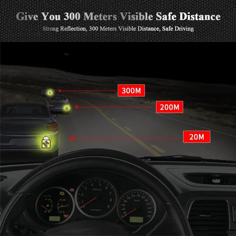 Baby on Board Stickers Reflective Waterproof Sunscreen Baby Safety Warning Signs Decorative Accessories