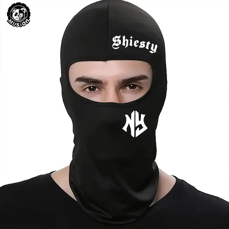 Musion Balaclava Fashion Printed Motorcycle Breathable Mask, Windproof and Sunscreen Full Face Mask Breathable Mesh Air Cushion