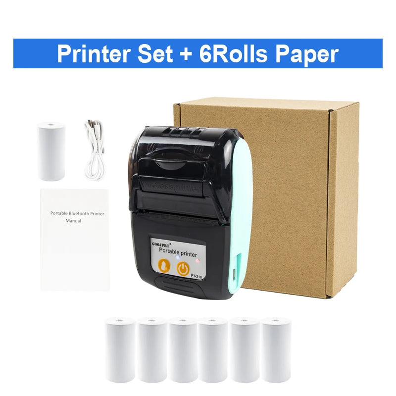 Mini Portable Thermal Printer Bluetooth For Phone Portable Printer Machine For Small Business 58mm Wireless Receipt Impresora