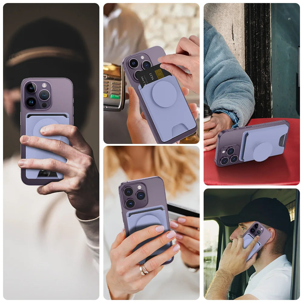 Grippopso Universal Magnetic Phone Card Holder With Griptok Phone Card Case Wallet Socket Phones Wallet And Magnetic Ring