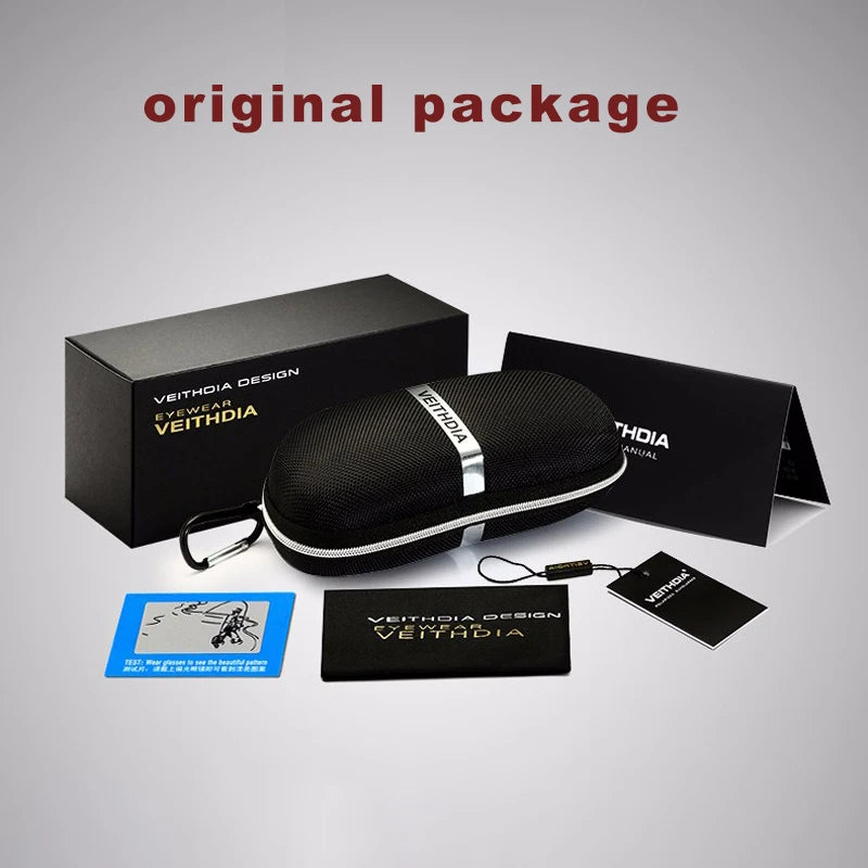 VEITHDIA Aluminum Magnesium Men's Polarized VU400 Sun Glasses Night Vision Mirror Male Eyewear Sunglasses Goggle Oculos  6502