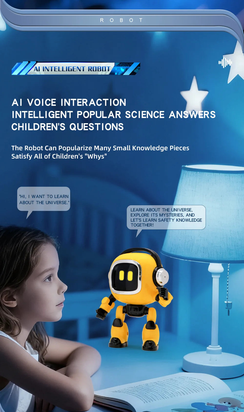 Ai Robot Smart Ai Voice Controlled Multifunctional Interactive Daily Life Assistant Educational Toy For Boys Kids