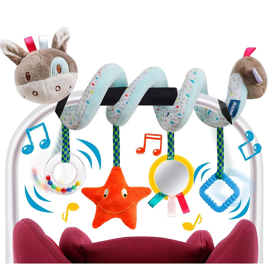 Car Seat Toys for Babies 0-6 Months Boys Girls Newborn Toys Stroller Toy Carseat Toys Hanging Toys Music Rattle Baby Toys