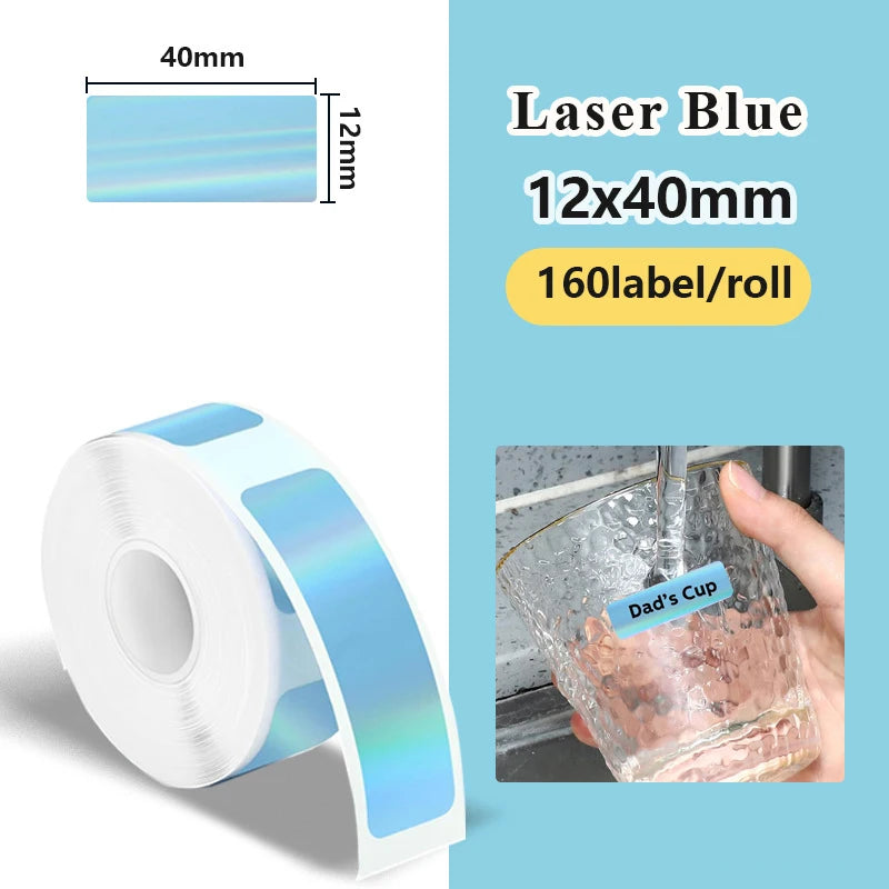 1Roll P12 P15 Thermal Label Sticker 12mm*40mm tape Compatible D30 Q30 Marklife P11 P50 L12 DELI Q2 Labeller