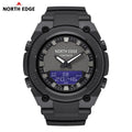 NORTH EDGE FORTRESS Men's Sports Watches Stopwatch Men's Digital Watches World Time Wristwatch relógios masculino Waterproof 50M