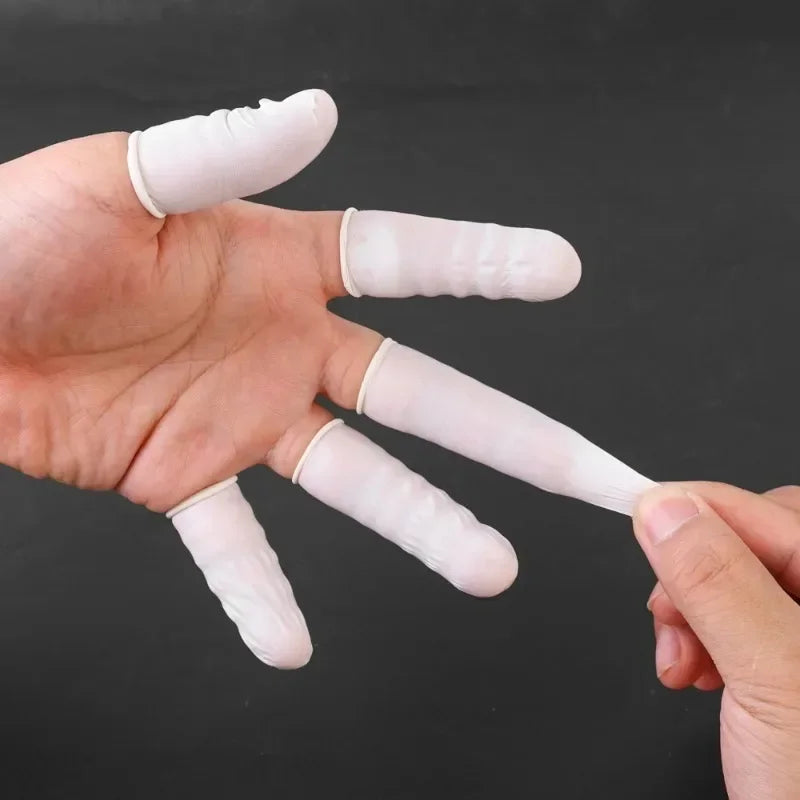 White Disposable Finger Cots Gloves Dust-proof Anti Slip Multi-purpose Durable Finger Cots Fingertip Cleaning Tools