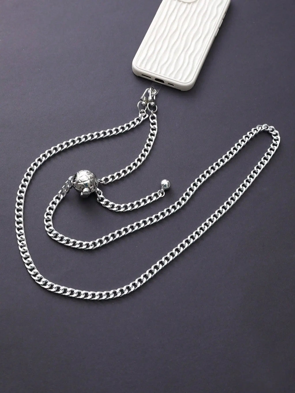 Gold Silver Iron Chain Aluminum chain Adjustable Length Diagonal Span Mobile Phone Pendant