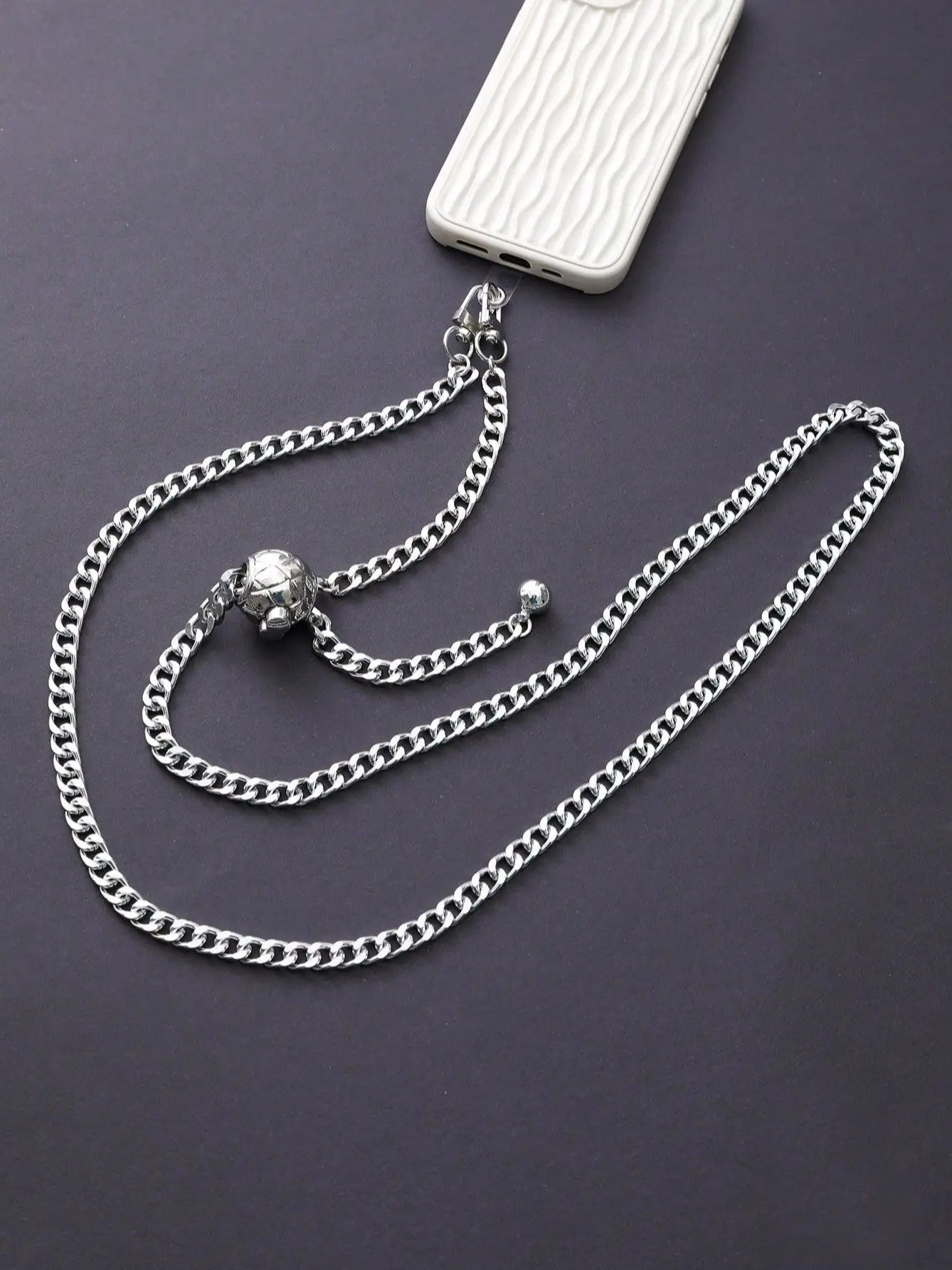 Gold Silver Iron Chain Aluminum chain Adjustable Length Diagonal Span Mobile Phone Pendant