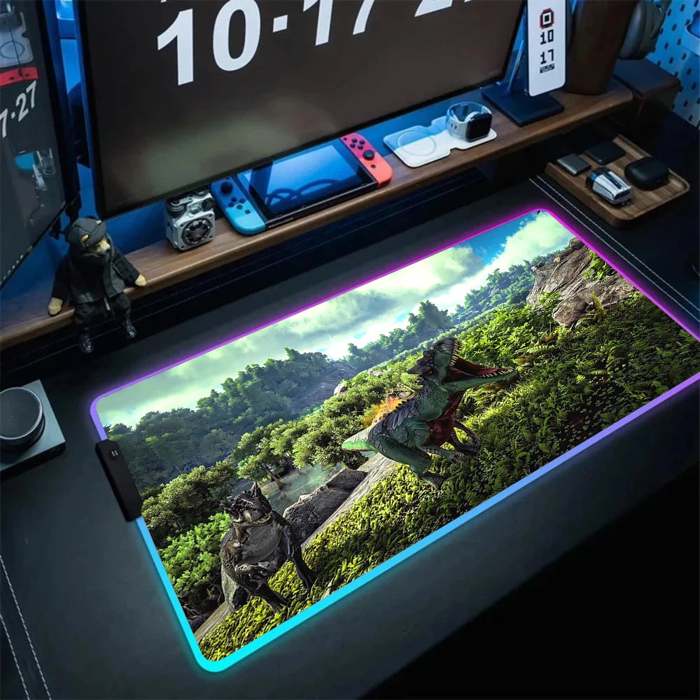 ARK Survival Evolved RGB Mouse Pad Game Mousepad Gaming Table Carpet Gamer Computer Desk Mat Rubber No-slip Dinosaur Mouse Mat