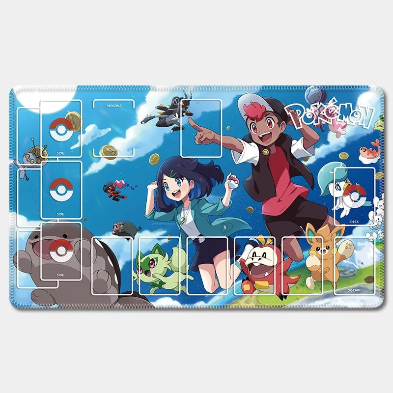 PTCG Pokemon Iono Rosa Eevee Snorlax Animation Characters Single Table Mat Battle Pad Classics Anime Collection Cards Toy Gift